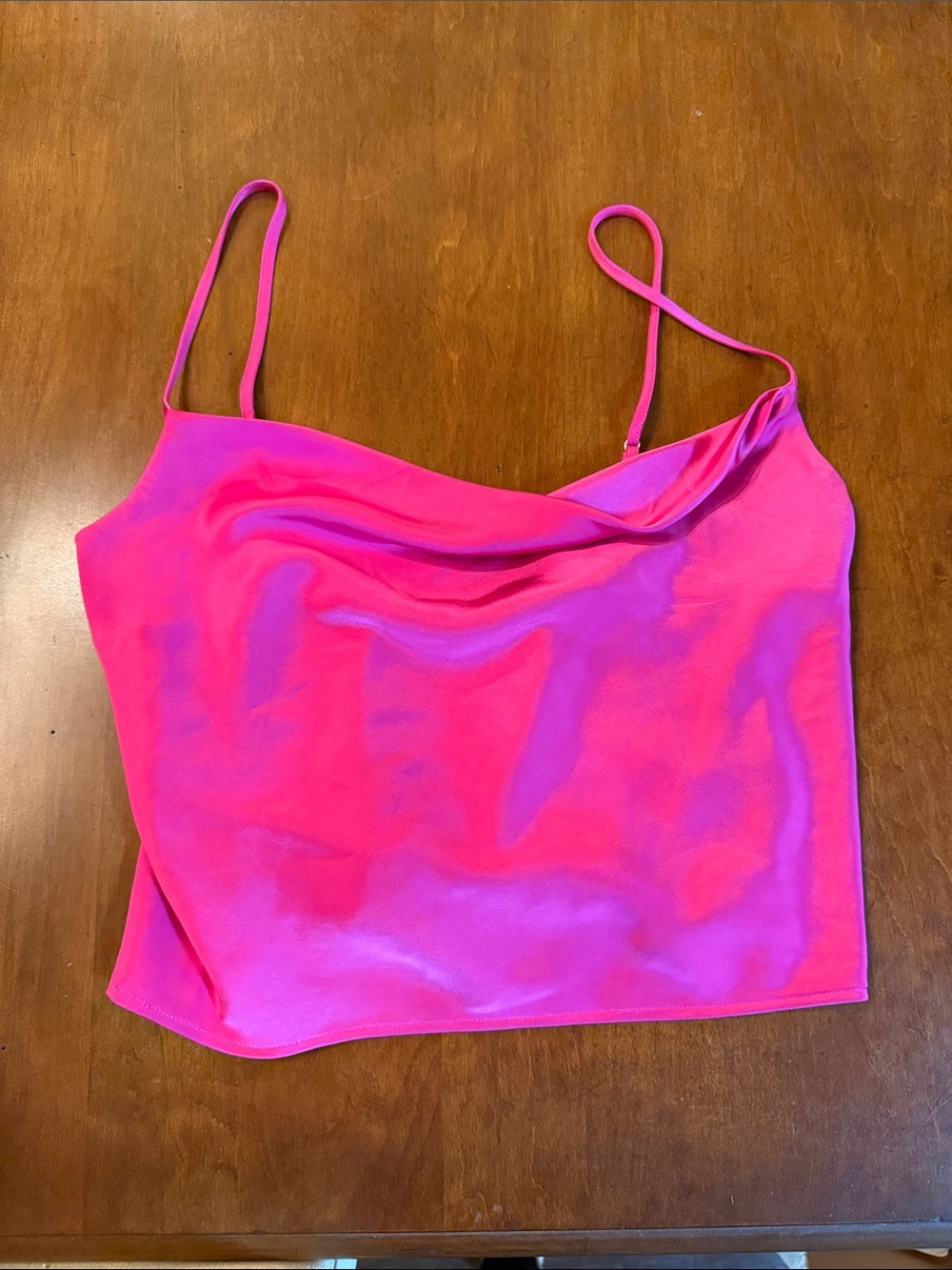 Lovers + Friends Hot Pink Cowl Neck Spaghetti Strap Camisole